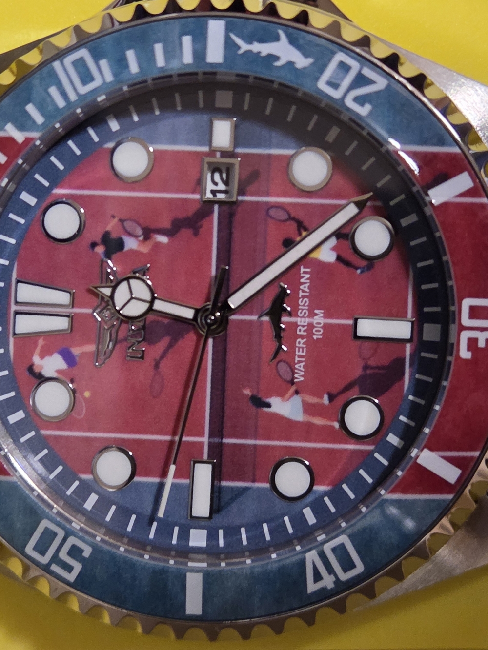 Invicta Blue and Red Tennis Court Dial Pro Diver Watch